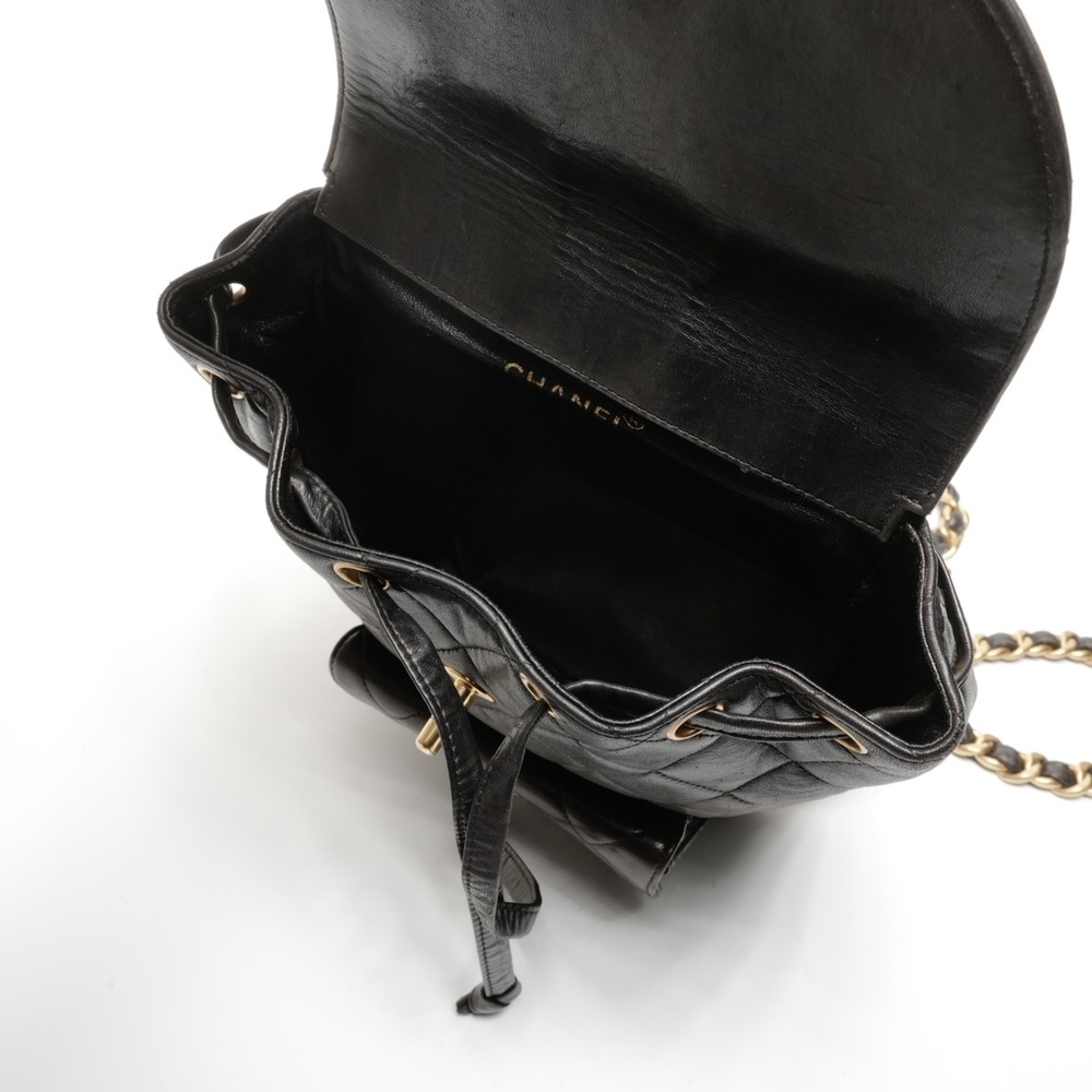 CHANEL No. 3 1994-1996 Lambskin Duma Matelasse Backpack/Daypack in Black - Picture 11 of 15